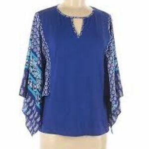 Chico’s Printed Kimono Sleeve Top 570262629‎ Sz 0/S